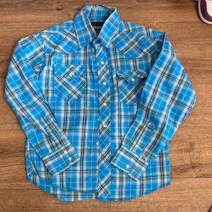 Wrangler boys Casual Blue Checkered Shirt